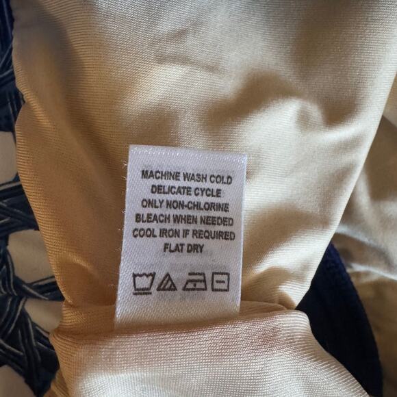 NWT Cabana Life x Talbots | Blue w/ Printed Band High-Cut Swim Brief  | Size L - Picture 5 of 7